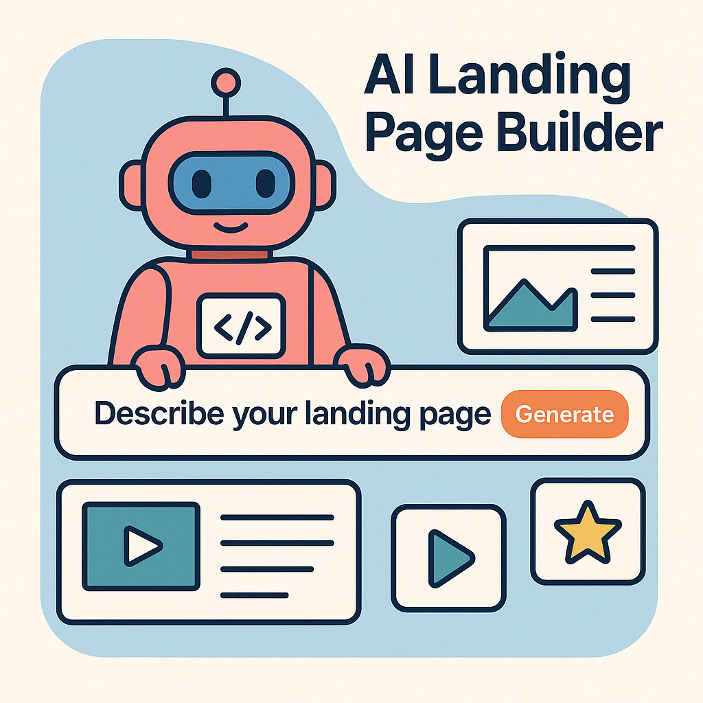 A custom AI-generated landing page preview