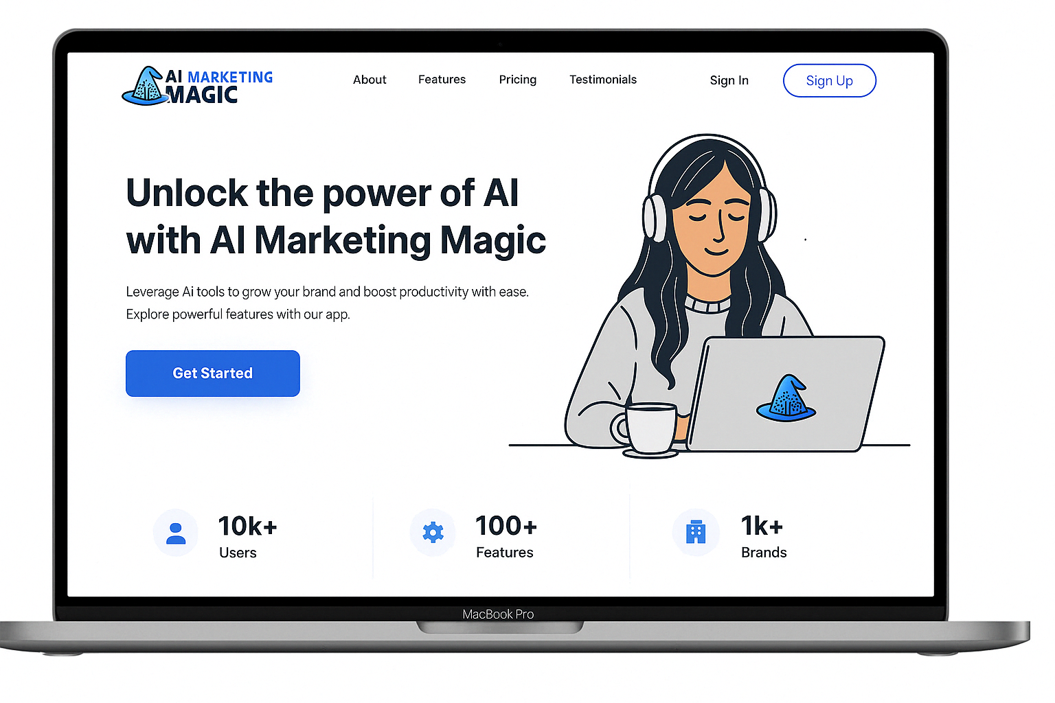 Laptop web design illustration